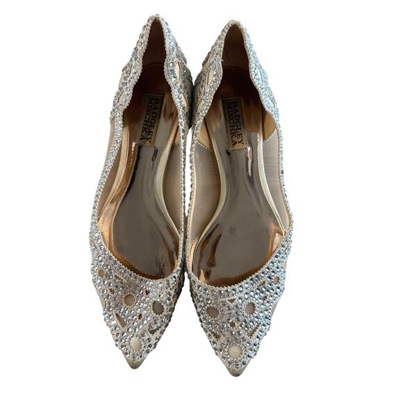 Just in 💫| Badgley Mischka Gigi Crystal Pointed-Toe Evening Flat 6.5 - Picture 5 of 7